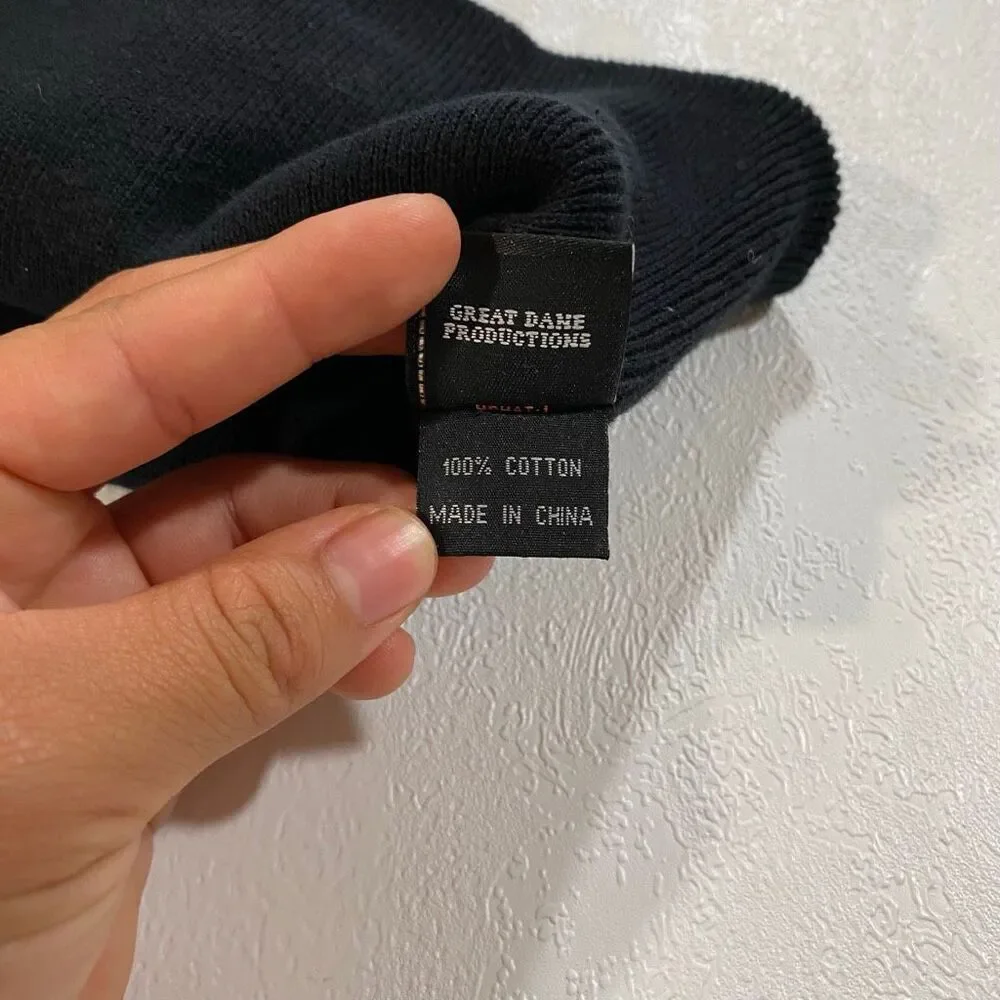 Harley Davidson St Kitts Skull Beanie Hat Black Y2K Biker OS